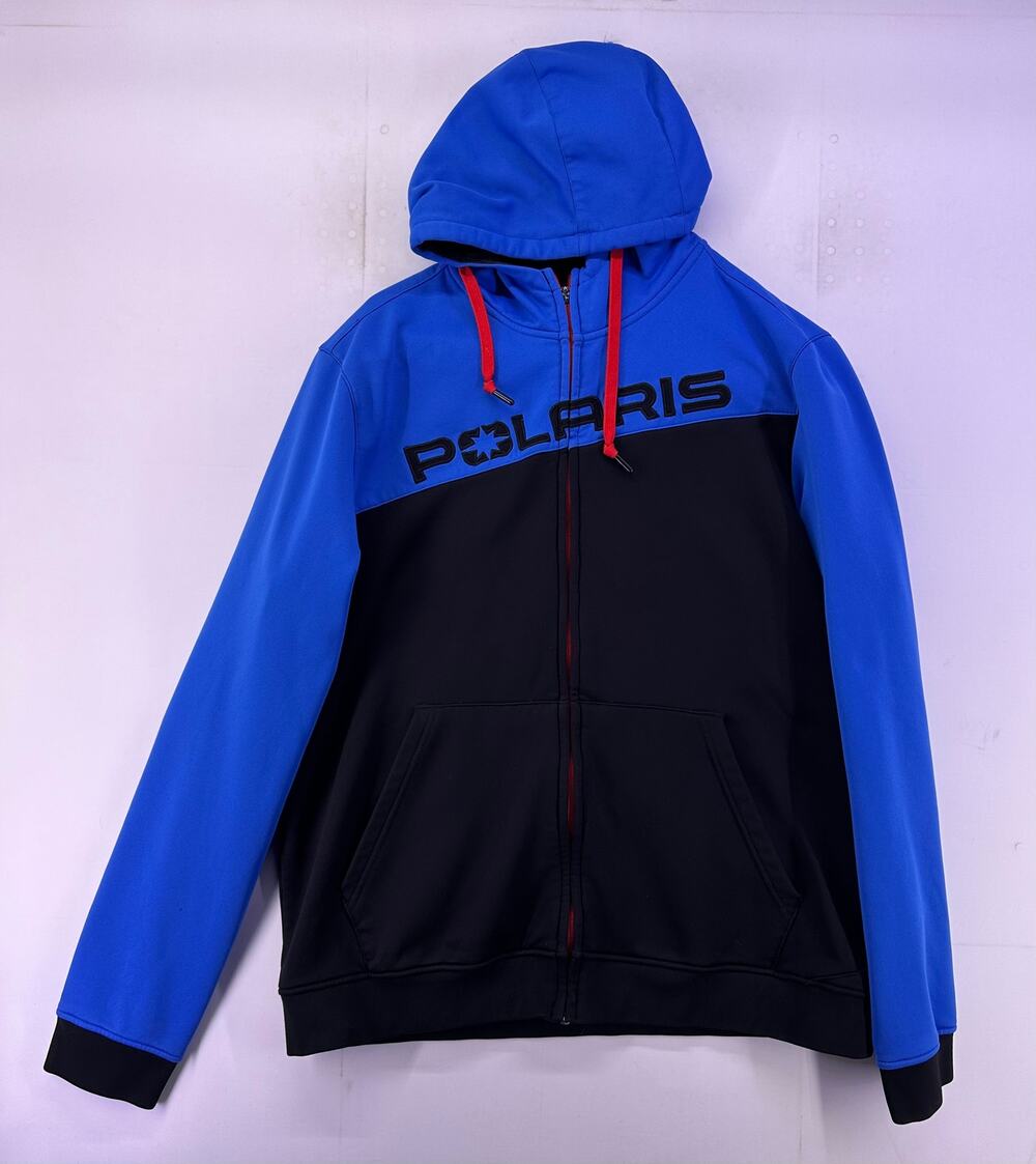 Polaris Black and Blue Zip Up Hoodie Size Large